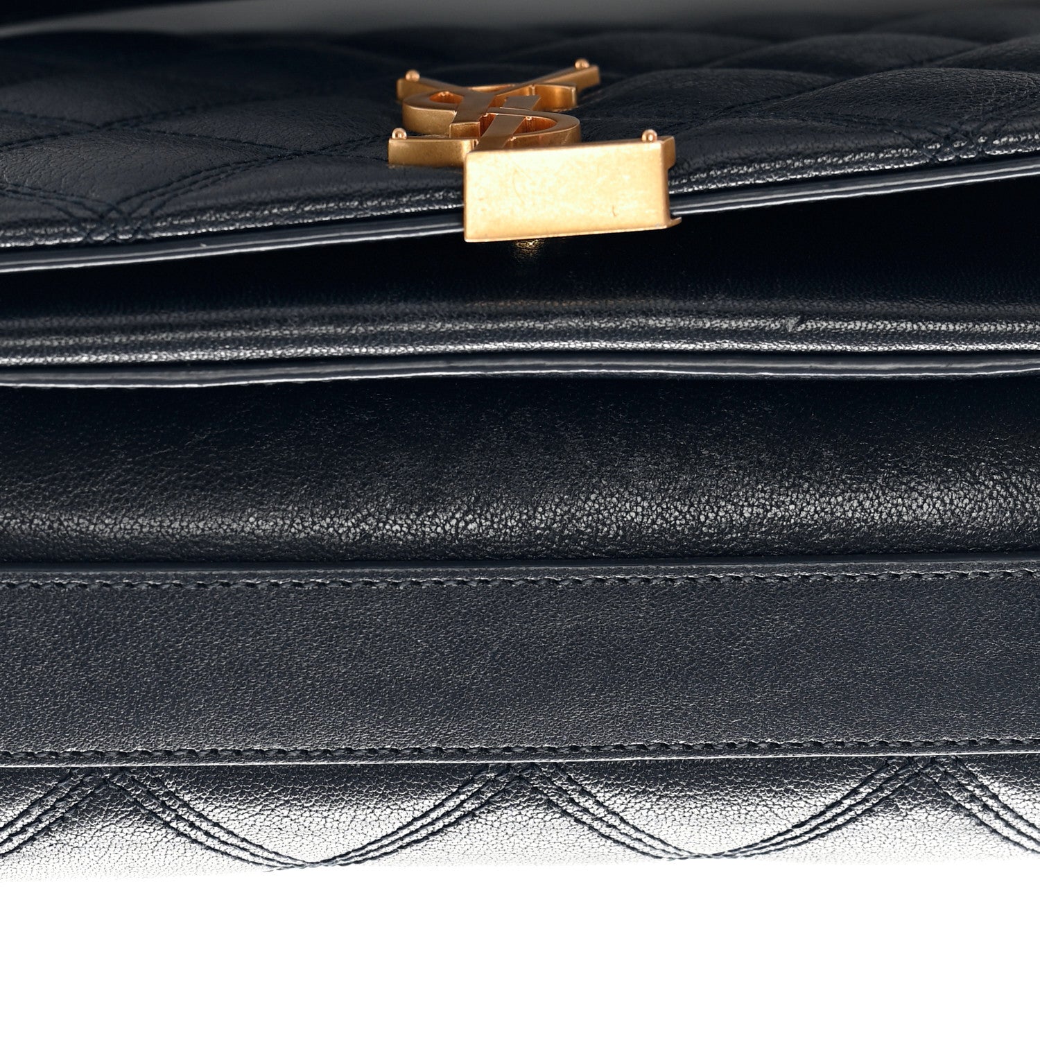 Saint Laurent Lambskin Quilted Mini Becky Chain Bag Navy 12 of 14
