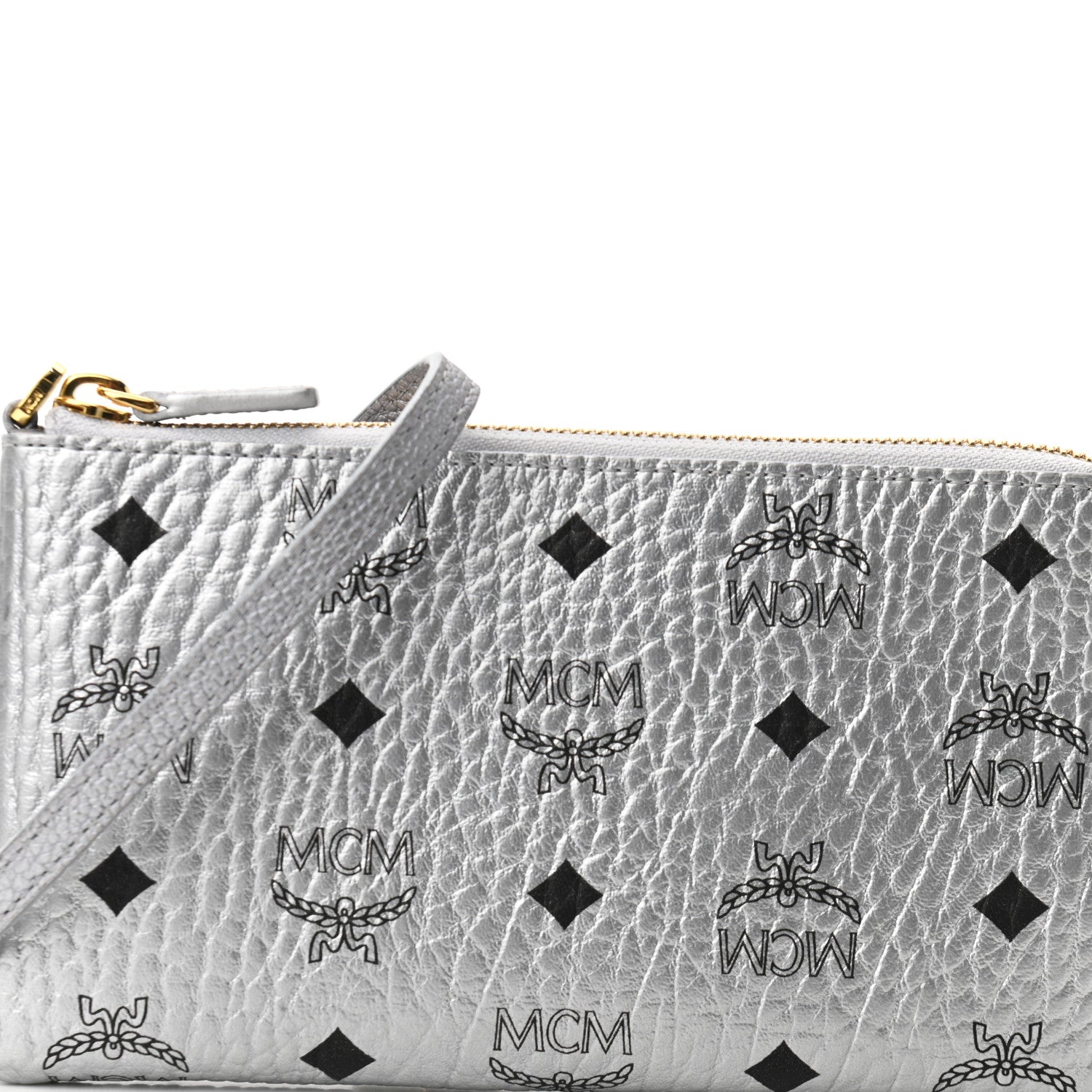 MCM Metallic Visetos Crossbody Tech Pouch Silver 8 of 10