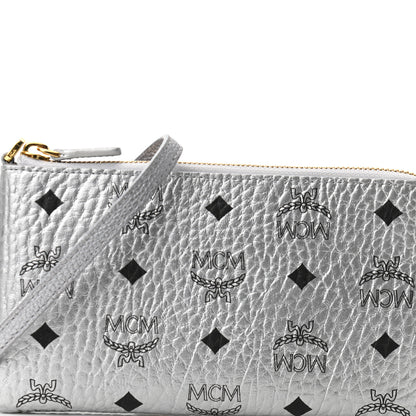 MCM Metallic Visetos Crossbody Tech Pouch Silver 8 of 10