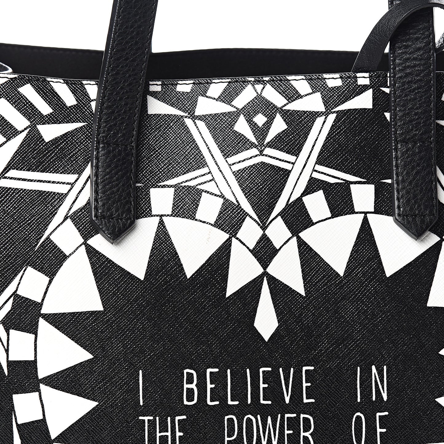 Calfskin Power of Love Print Tote Black