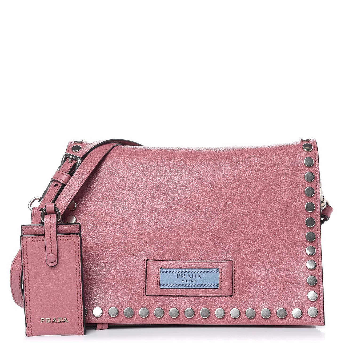 Prada Glace Calfskin Studded Etiquette Flap Loto Astrale 1 of 13