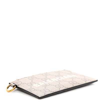 Gucci X BALENCIAGA GG Supreme Monogram Logo Card Case With Strap Beige Ebony 4 of 6