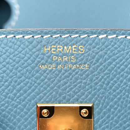 Hermes Epsom Birkin Sellier 25 New Blue Jean 6 of 10