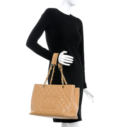 Chanel Caviar Quilted Grand Shopping Tote GST Beige 2 of 13