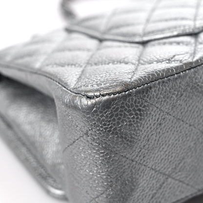 Chanel Metallic Caviar Quilted Medium Double Flap Silver 10 of 15