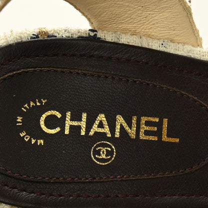 Chanel Metallic Tweed Gladiator Chain Sandals 41 Beige 7 of 8