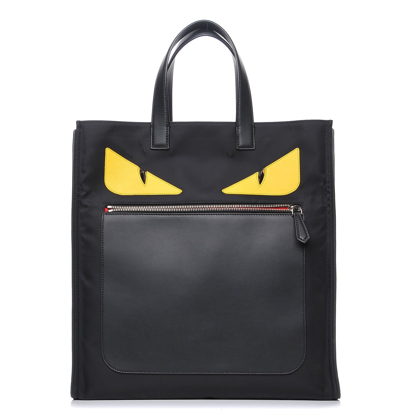 Nylon Vitello Century Dolce Monster Eyes Tote Black Sunflower
