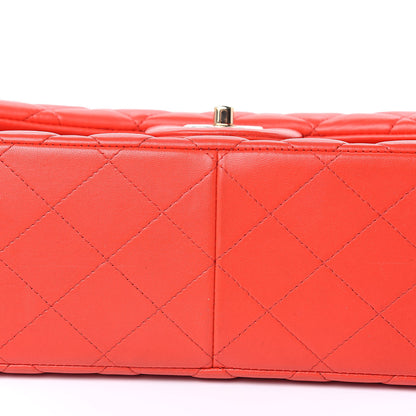 Chanel Lambskin Quilted Jumbo Double Flap Red 9 of 18