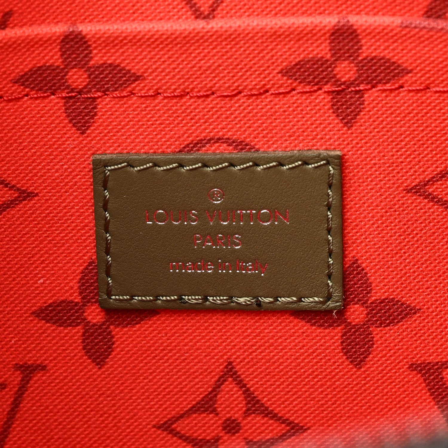 Louis Vuitton Monogram Hamac Bag Khaki Green Vermillion Red 6 of 9
