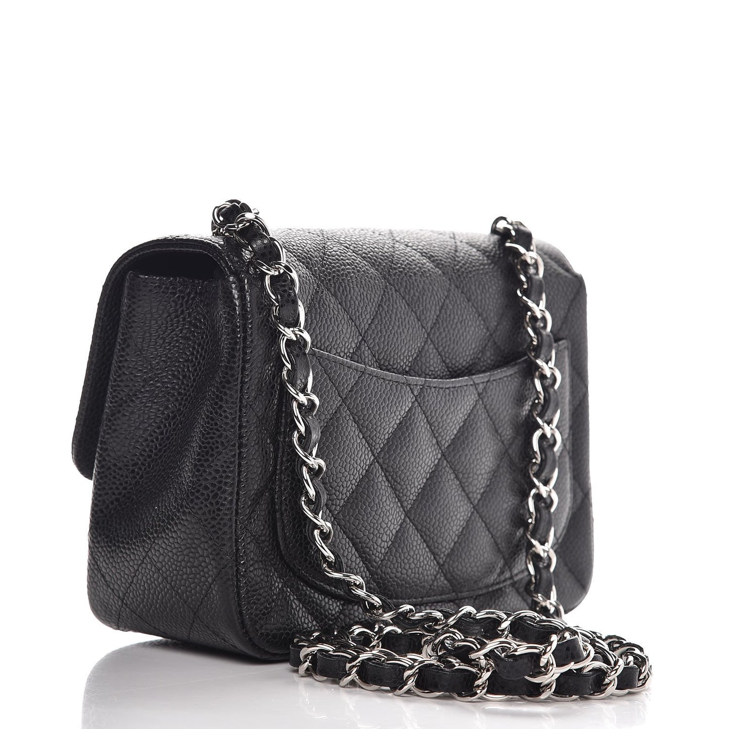 Caviar Quilted Mini Square Flap Black