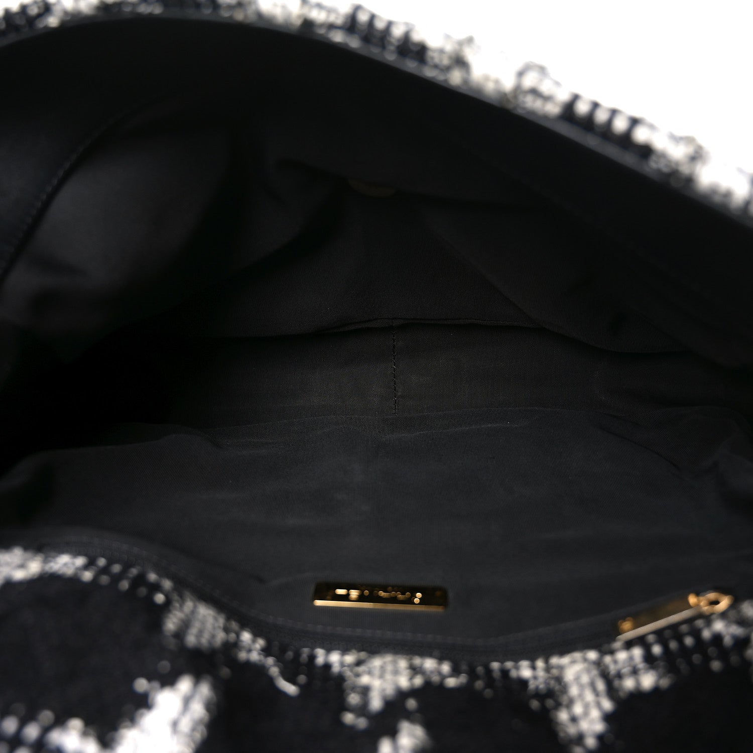 Chanel Tweed Quilted Maxi Chanel 19 Flap Black White 4 of 10
