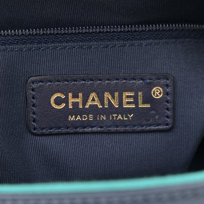 Chanel Goatskin Quilted Tri-Color Medium In & Out Camera Case Navy Turquoise Pink 5 of 9