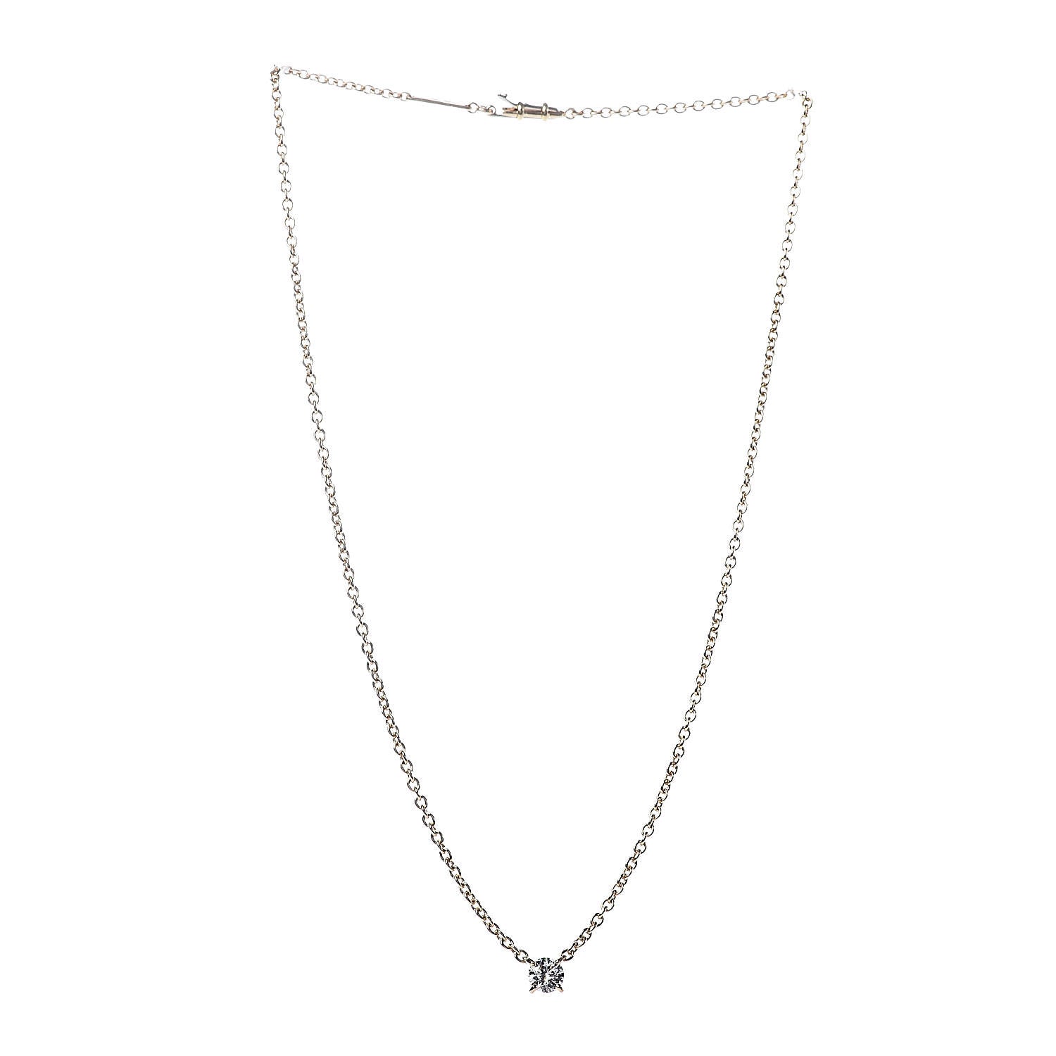 Cartier 18K Yellow Gold Diamond .68ct Solitaire 1895 Pendant Necklace 3 of 4