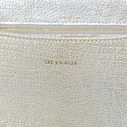 Delvaux Metallic Crispy Calfskin MM Brillant Satchel Antique Silver 5 of 10