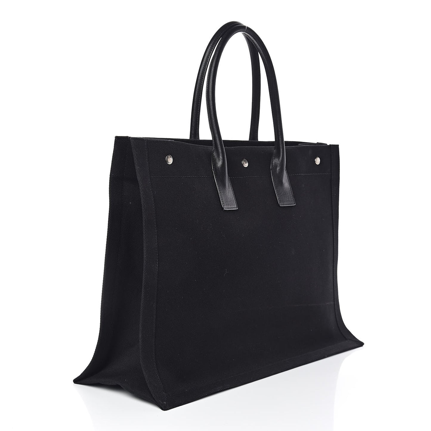 Linen Calfskin Rive Gauche Tote Black