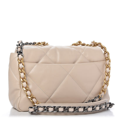 Chanel Goatskin Quilted Medium 19 Flap Beige 3 of 10