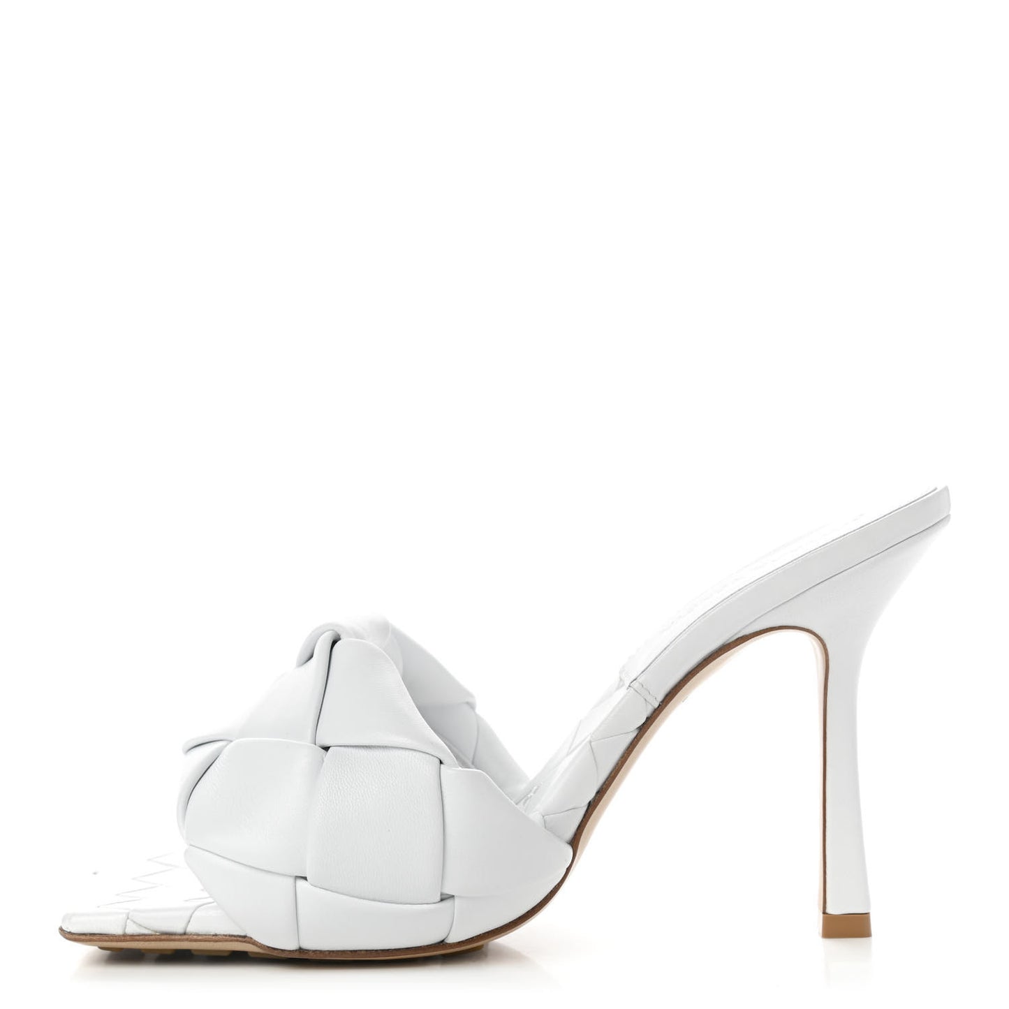 Nappa Maxi Intrecciato Lido Mule Sandals 38 Optic White