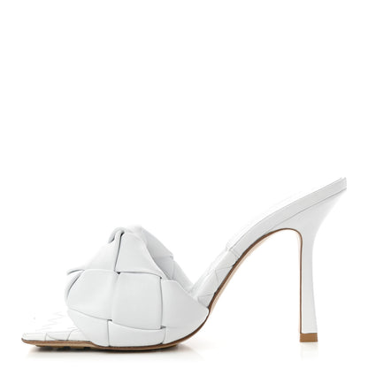 Bottega Veneta Nappa Maxi Intrecciato Lido Mule Sandals 38 Optic White 1 of 8