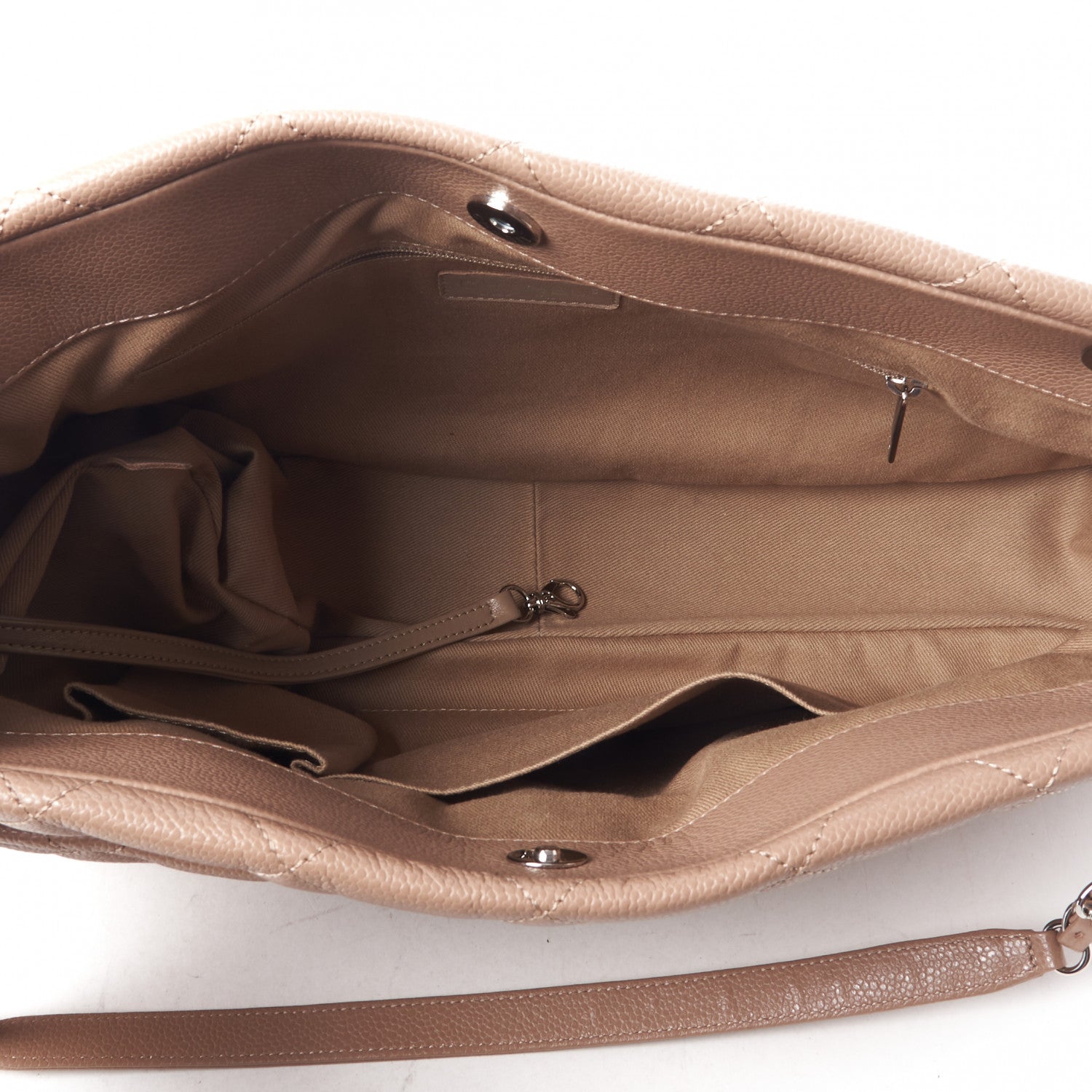 Chanel Caviar Quilted Timeless CC Soft Tote Beige 6 of 9