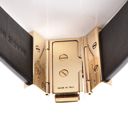 Valentino Garavani Calfskin Rockstud Bracelet Black Gold 5 of 5