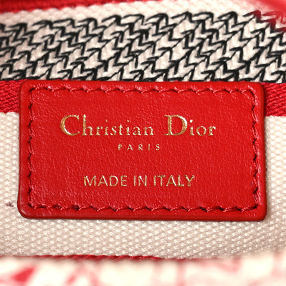 Christian Dior Canvas Embroidered Medium Dioramour D-Royaume Lady D-Lite Red Multicolor 7 of 10
