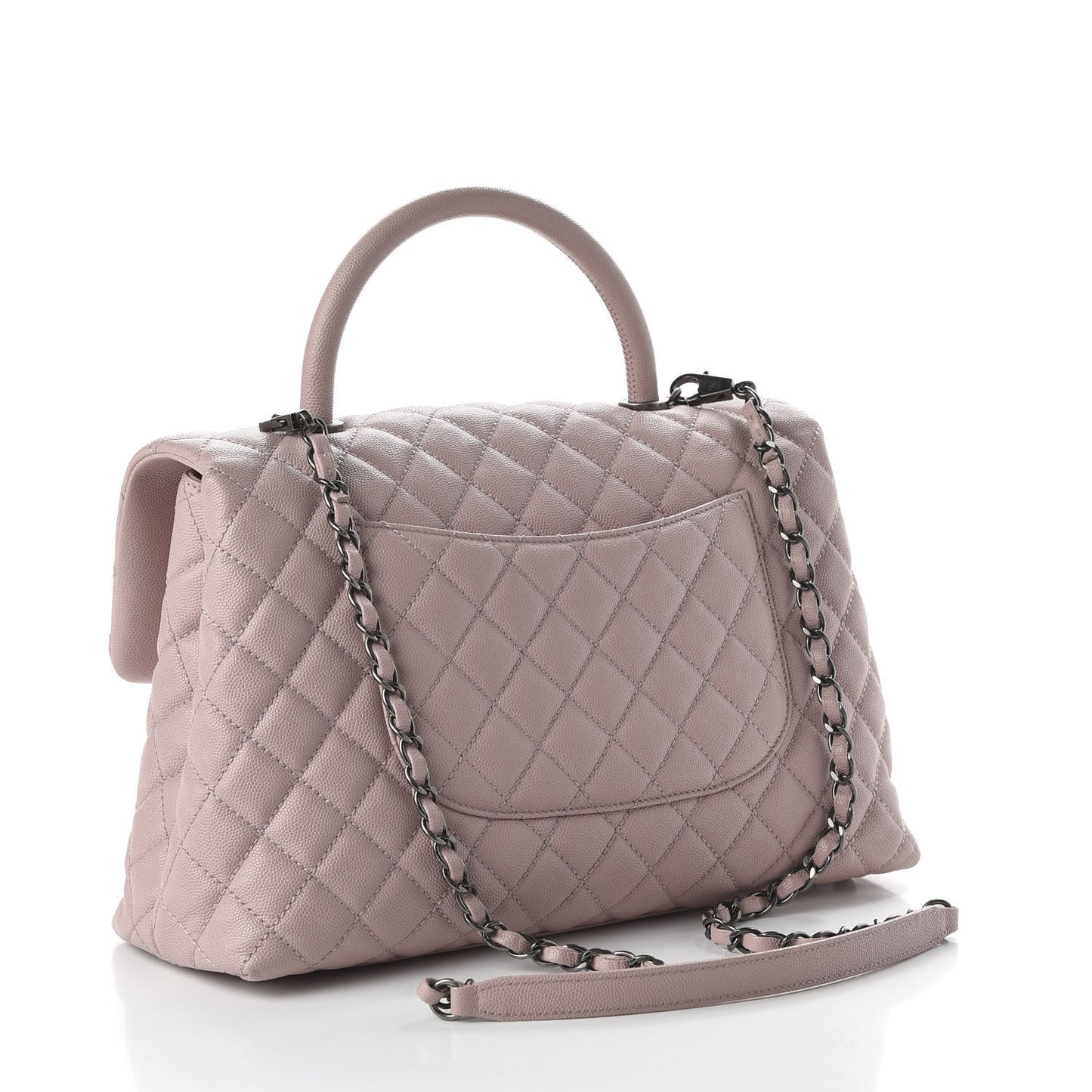 Caviar Quilted Medium Coco Handle Flap Light Pink