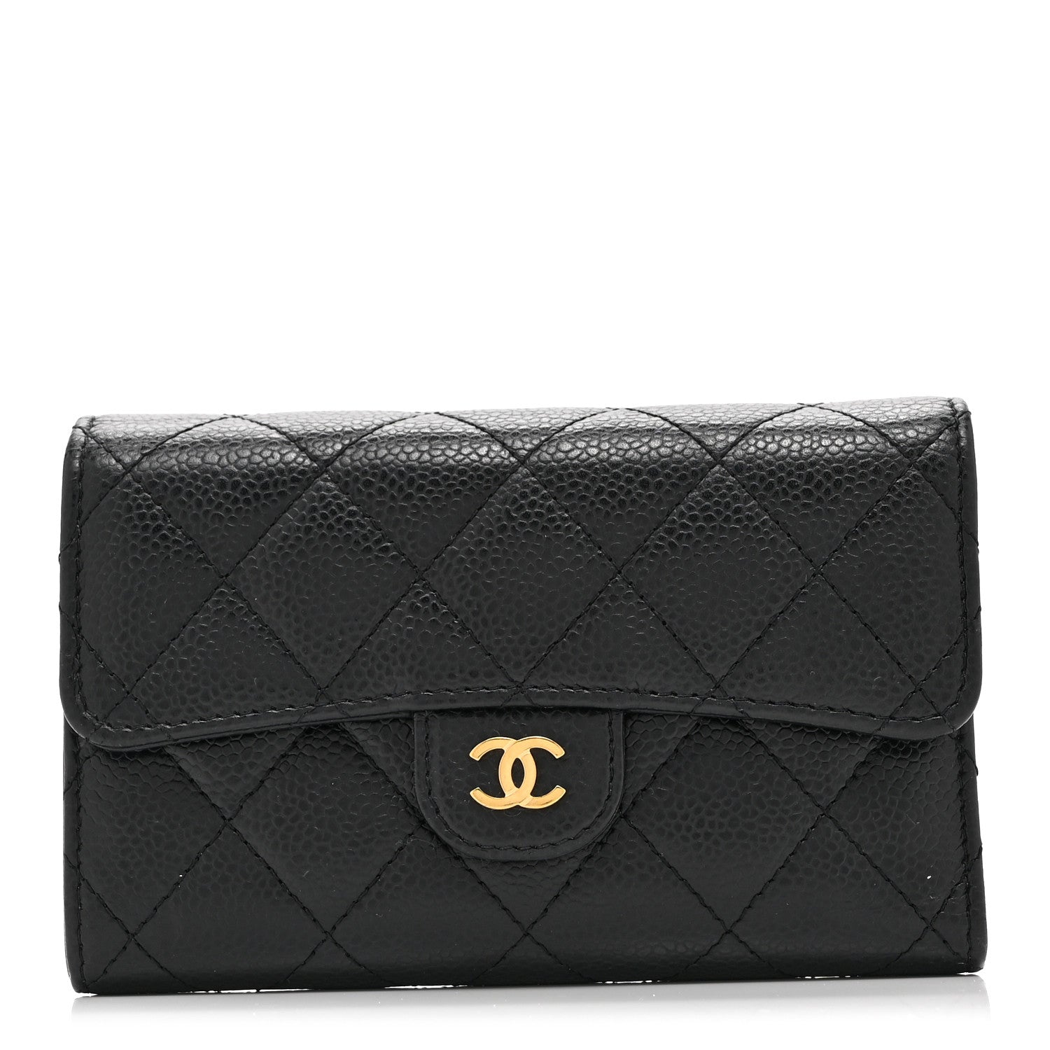 Chanel Caviar Quilted Medium Flap Wallet Black 1 of 12