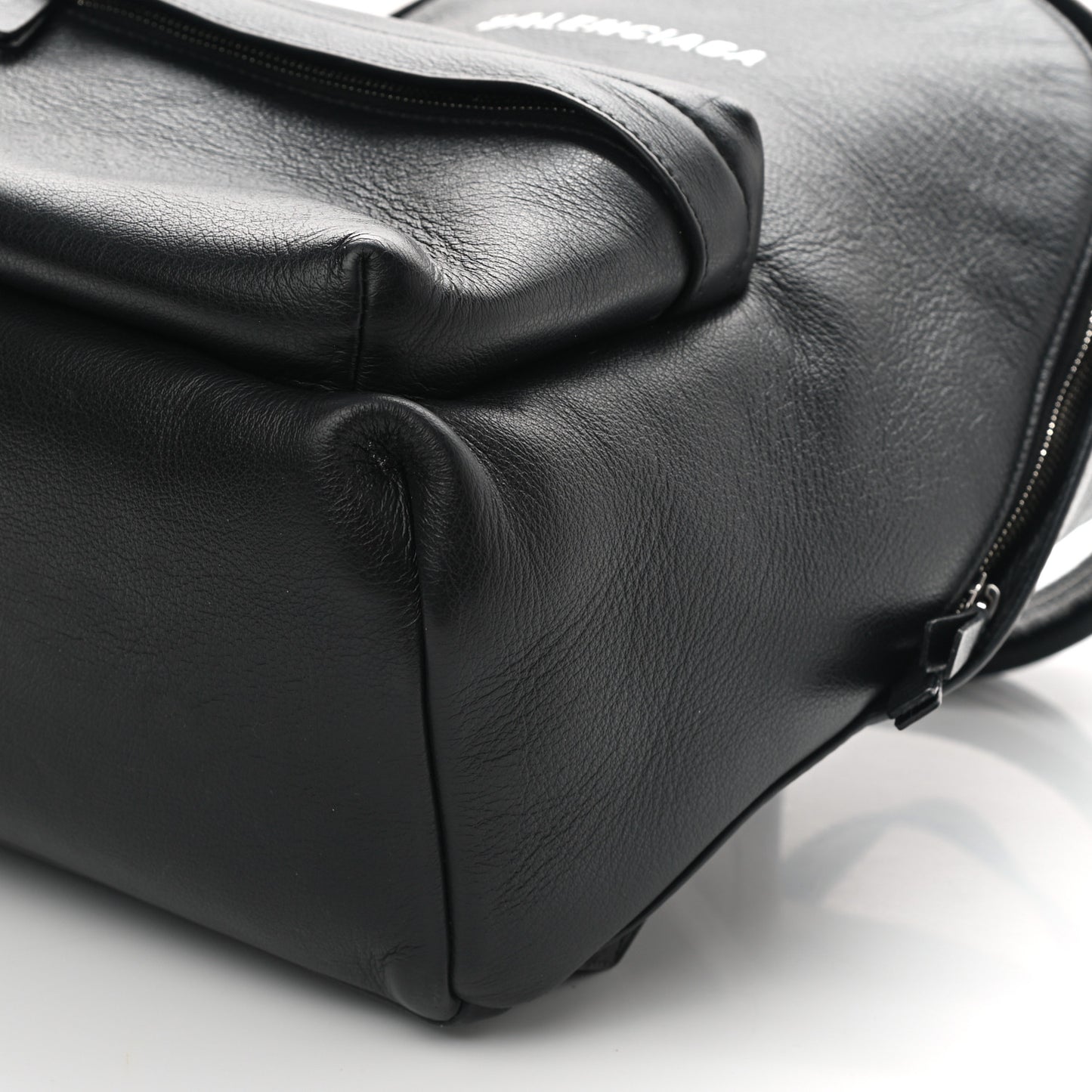 Smooth Calfskin Logo Small Everyday Backpack Black White