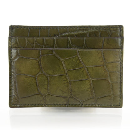 Gucci Crocodile Card Holder Vert Olive 1 of 5