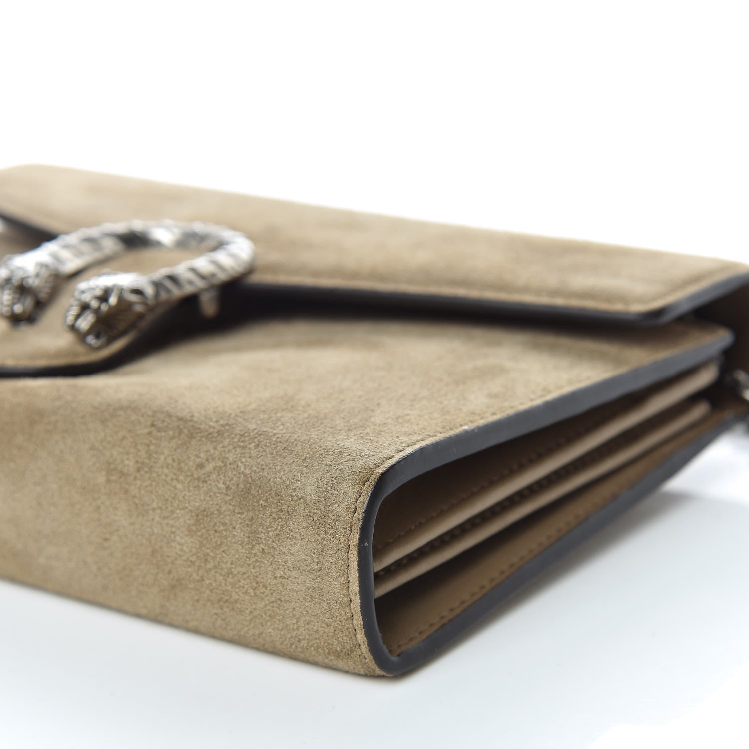 Gucci Suede Mini Dionysus Chain Wallet Beige 6 of 10