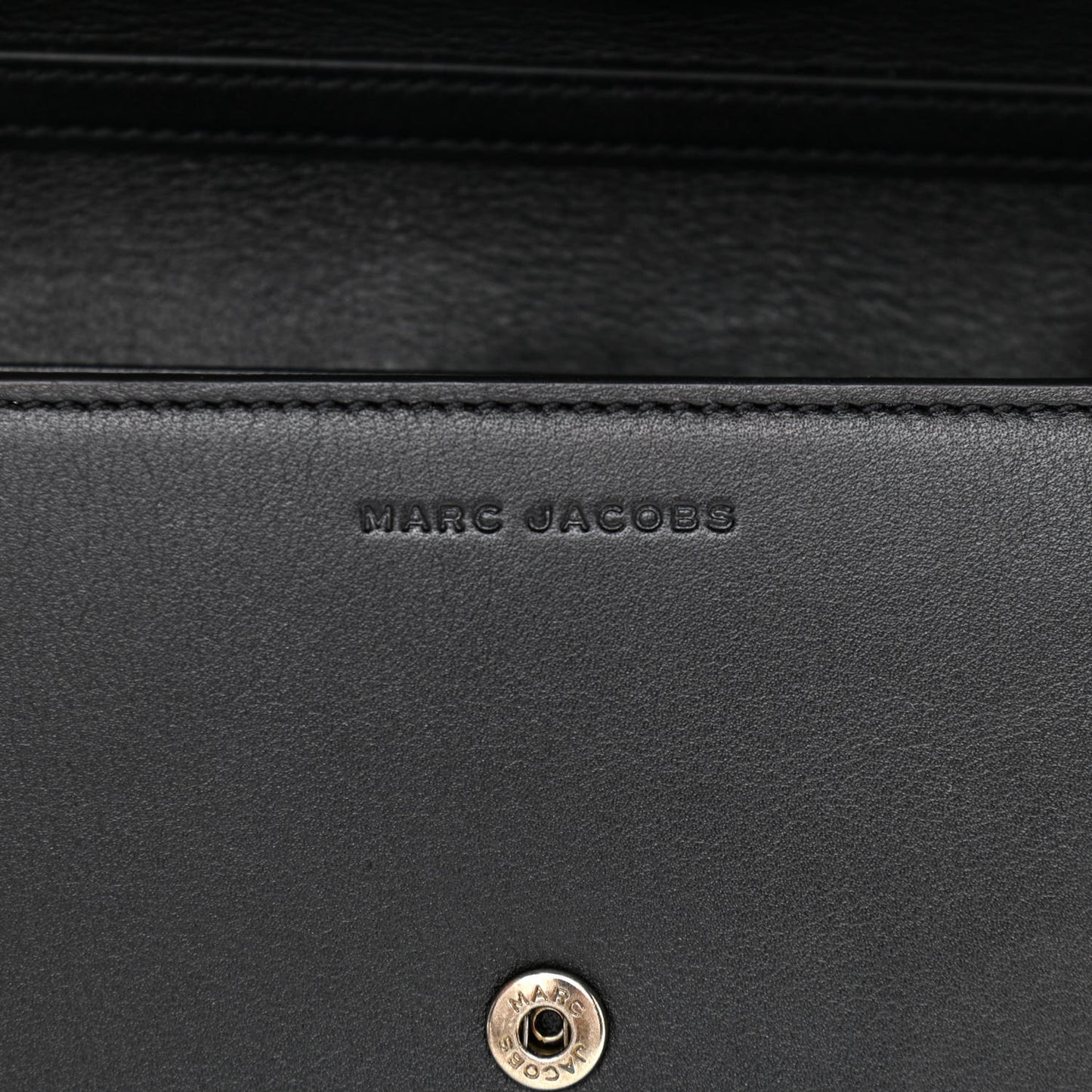 Smooth Calfskin Crystal Stud Embellished Clutch Chain Wallet Black