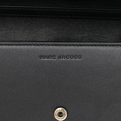 Marc Jacobs Smooth Calfskin Crystal Stud Embellished Clutch Chain Wallet Black 7 of 11