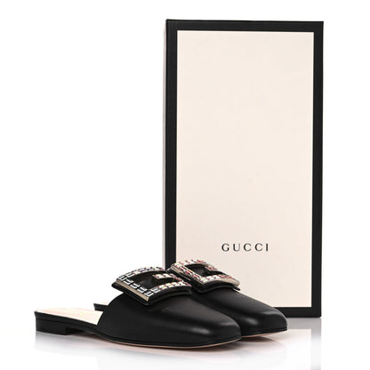 Gucci Malaga Kid Crystal Square G Madelyn Mules 35 Black 10 of 10