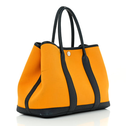 Hermes Toile Officier Negonda Garden Party 30 TPM Jaune D'Or Bleu Outremer 3 of 14
