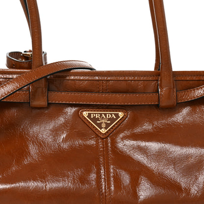 Prada Soft Lux Calfskin Triangle Medium Bonnie Shoulder Bag Palisander 7 of 9