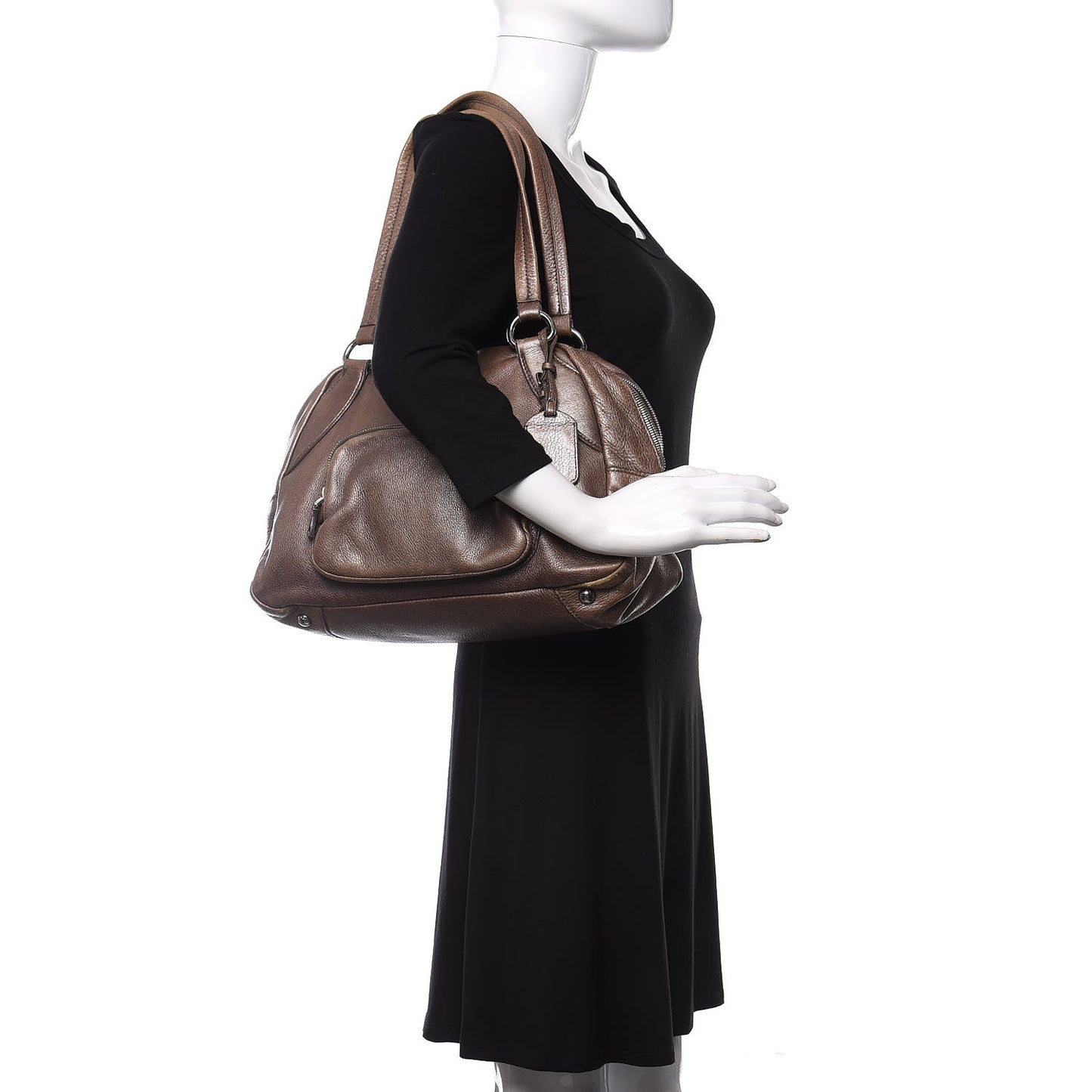 Cervo Antik Bowler Front Pocket Tote Fumo