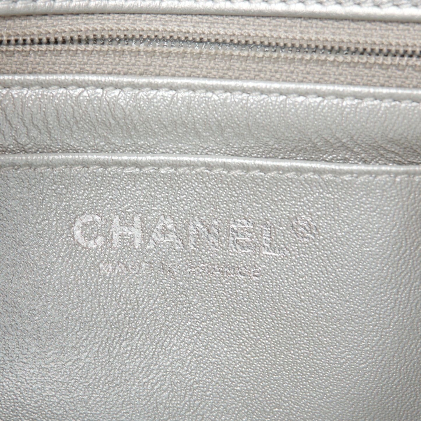 Metallic Grained Calfskin Quilted 2.55 Reissue Mini Flap Silver
