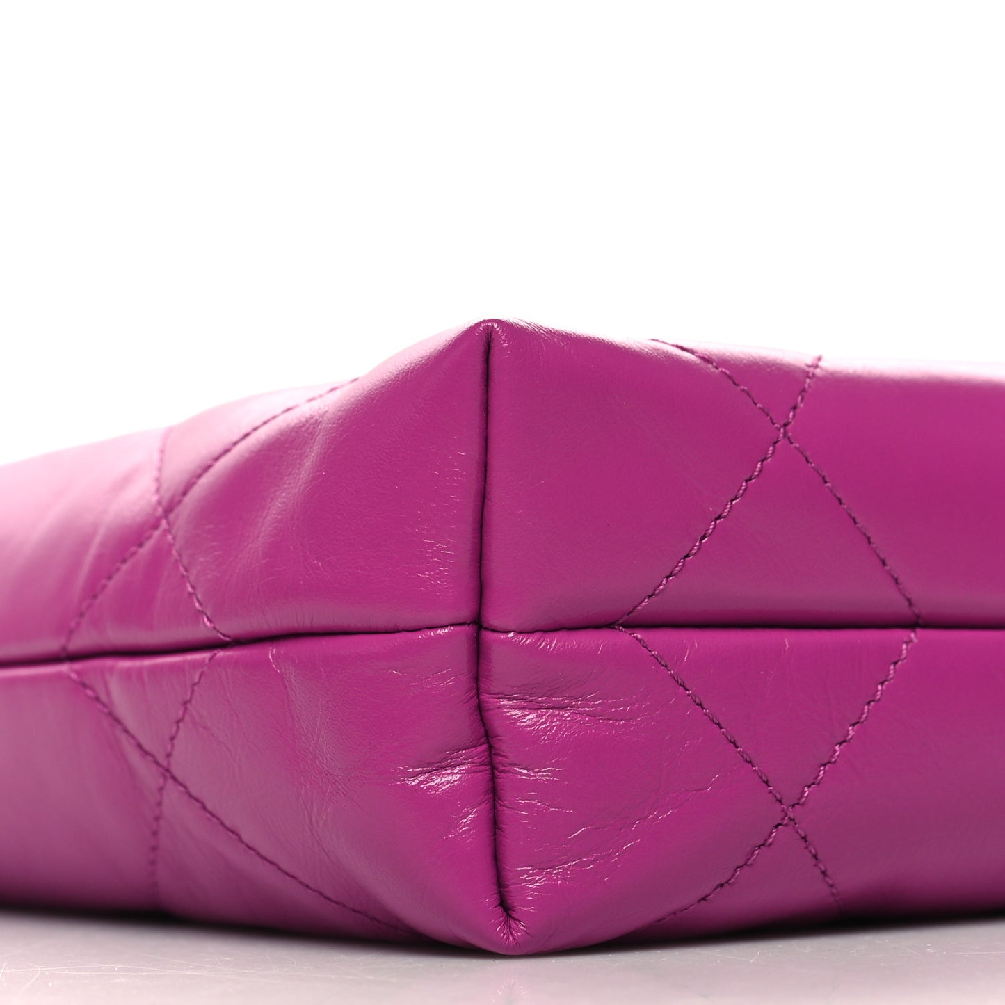 Shiny Calfskin Quilted Mini Chanel 22 Purple