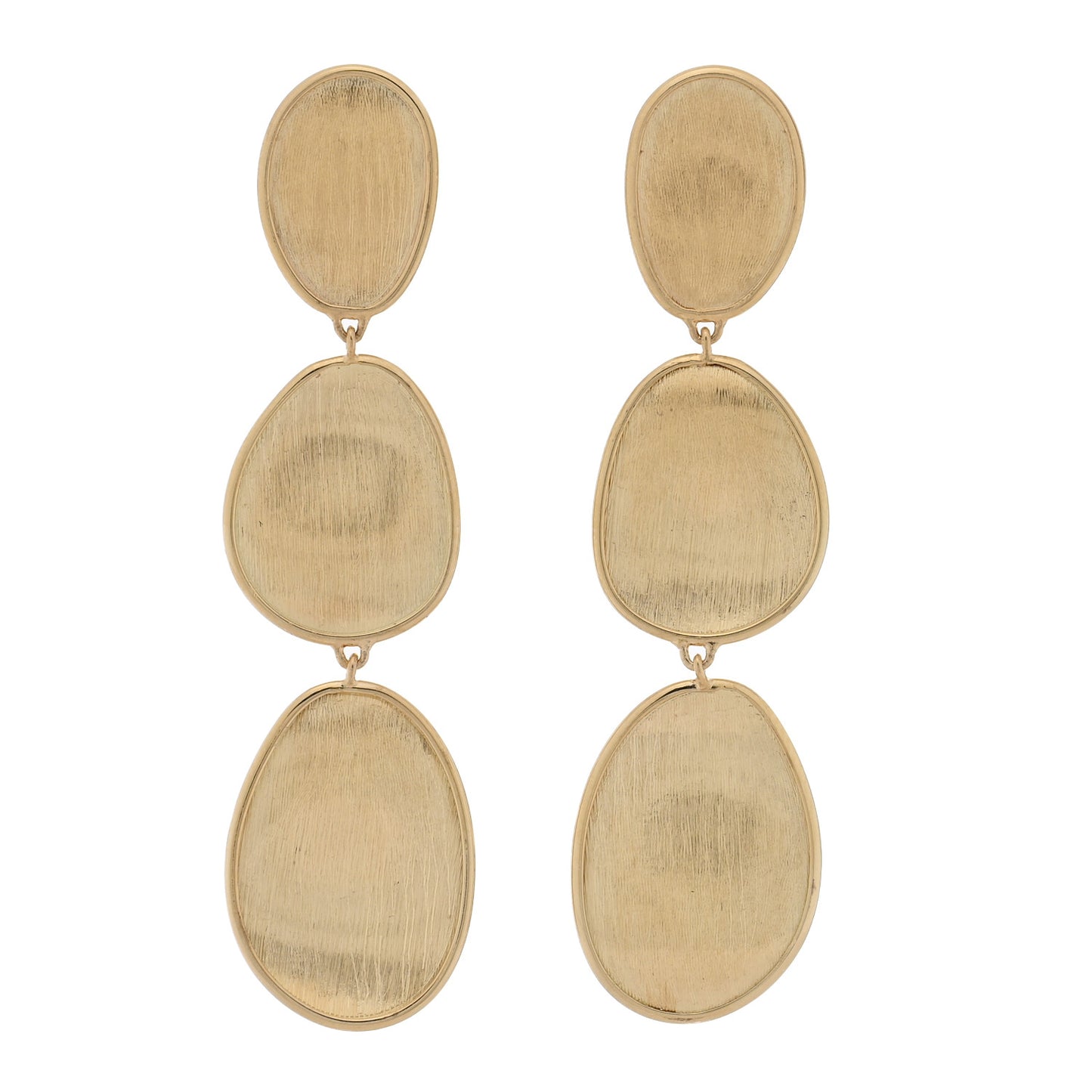 18K Yellow Gold Lunaria Triple Drop Earrings