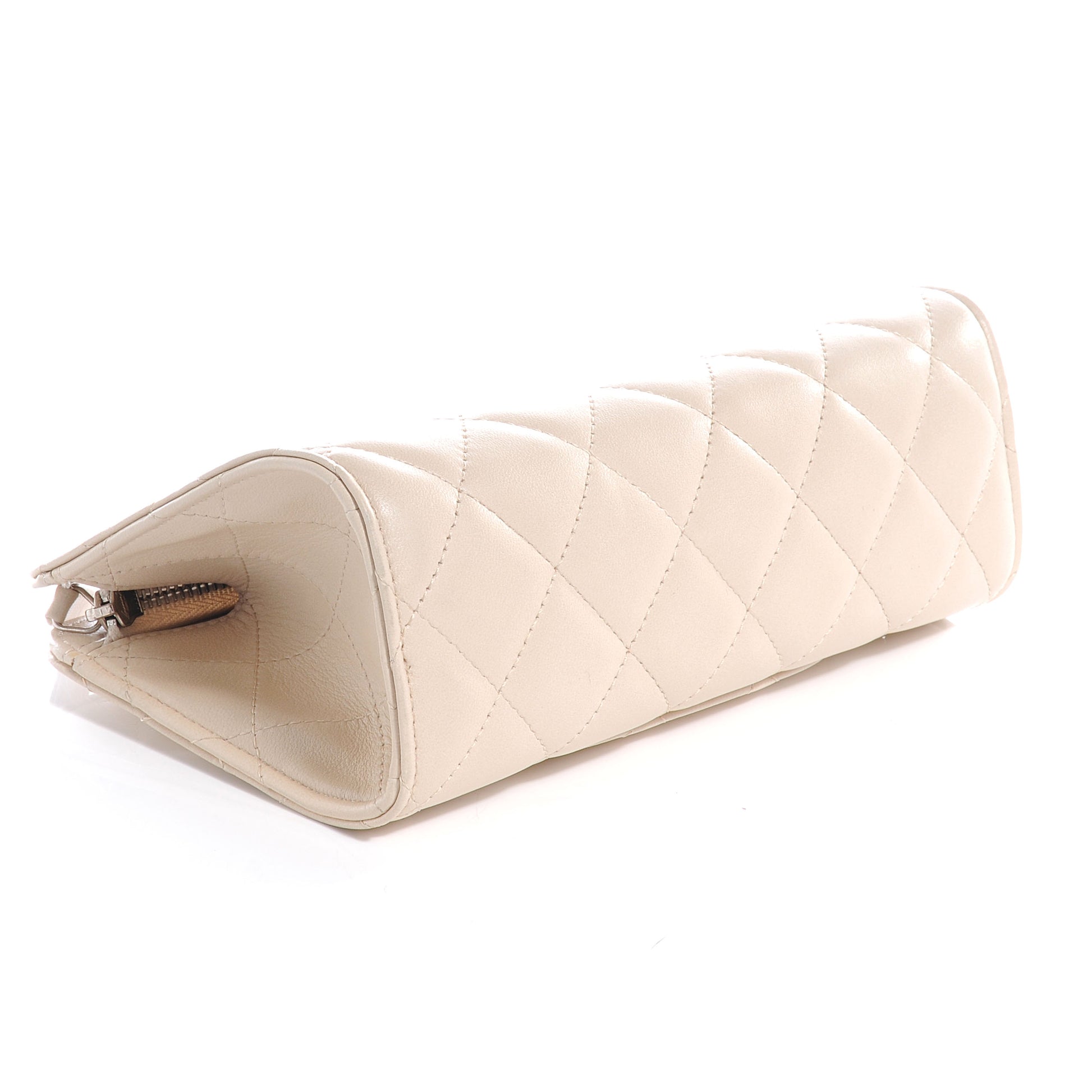 Chanel Lambskin Cosmetic Case Beige 4 of 6