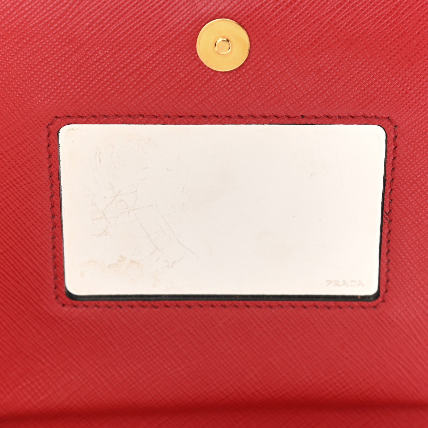 Prada Saffiano Chain Crossbody Bag Fuoco 7 of 11