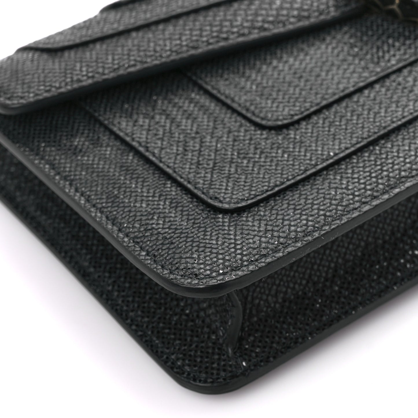 Metallic Karung Serpenti Forever Shoulder Bag Black
