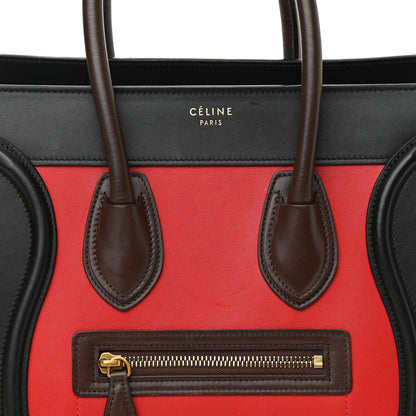 Celine Bullhide Calfskin Micro Tri-Color Luggage Bright Red 7 of 12