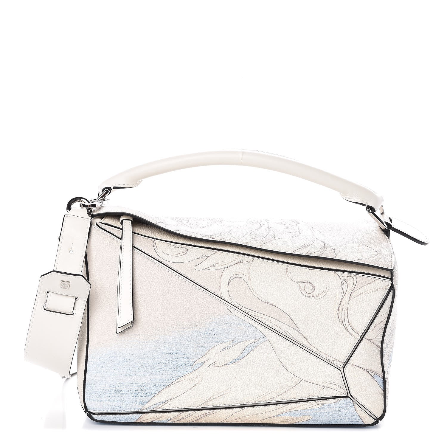 Loewe Grained Calfskin Faces Puzzle Bag Soft White 1 of 6