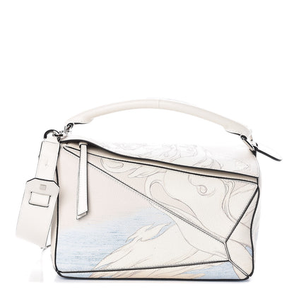 Loewe Grained Calfskin Faces Puzzle Bag Soft White 1 of 6