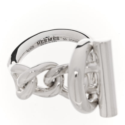 Hermes Sterling Silver GM Croisette Ring 50 5.25 4 of 5