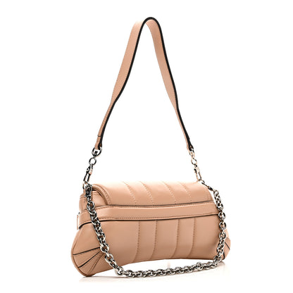 Gucci Nappa Vertical Matelasse Small Maxi Horsebit Chain Shoulder Bag Beige 3 of 10
