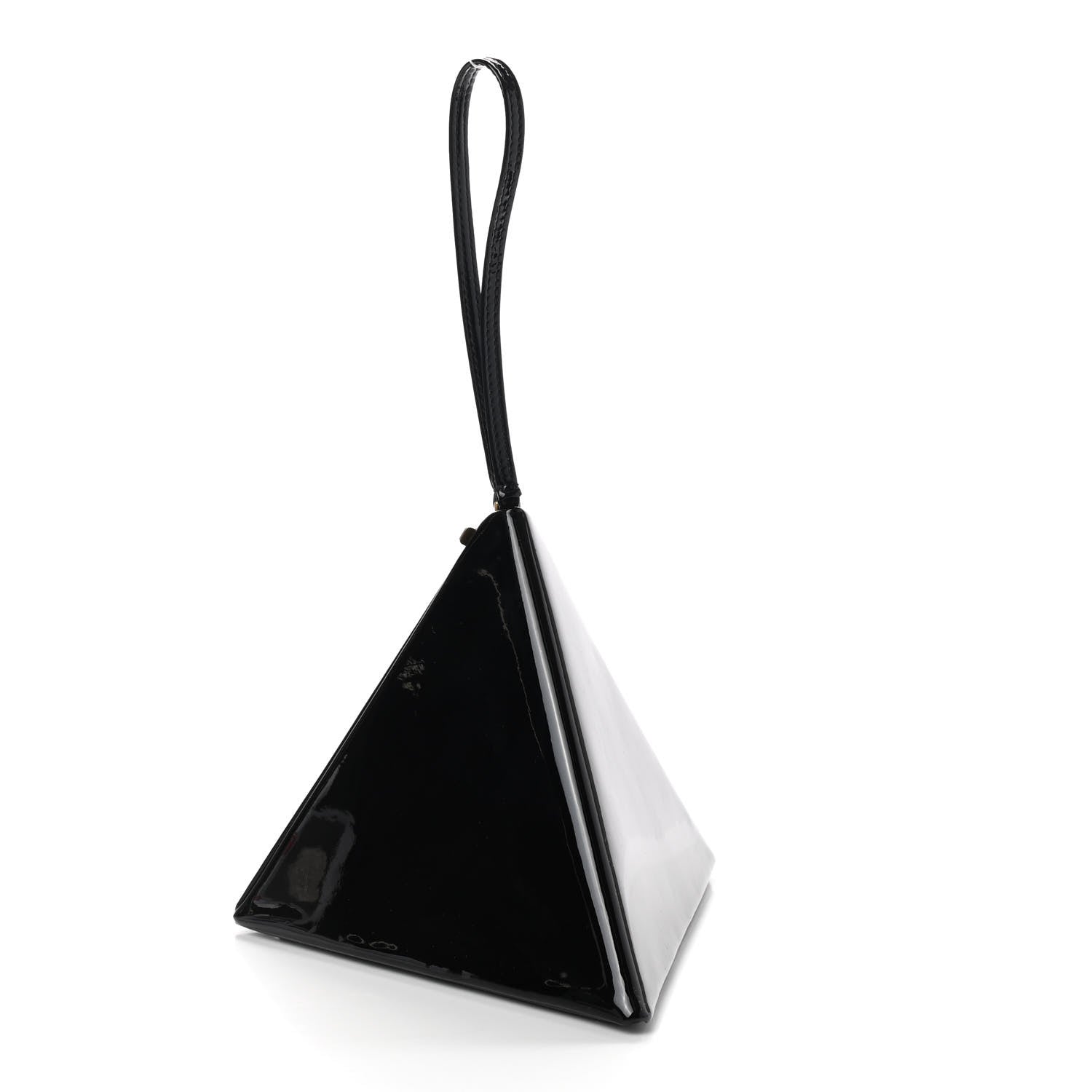 Saint Laurent Patent Pyramid Clutch Black 4 of 5