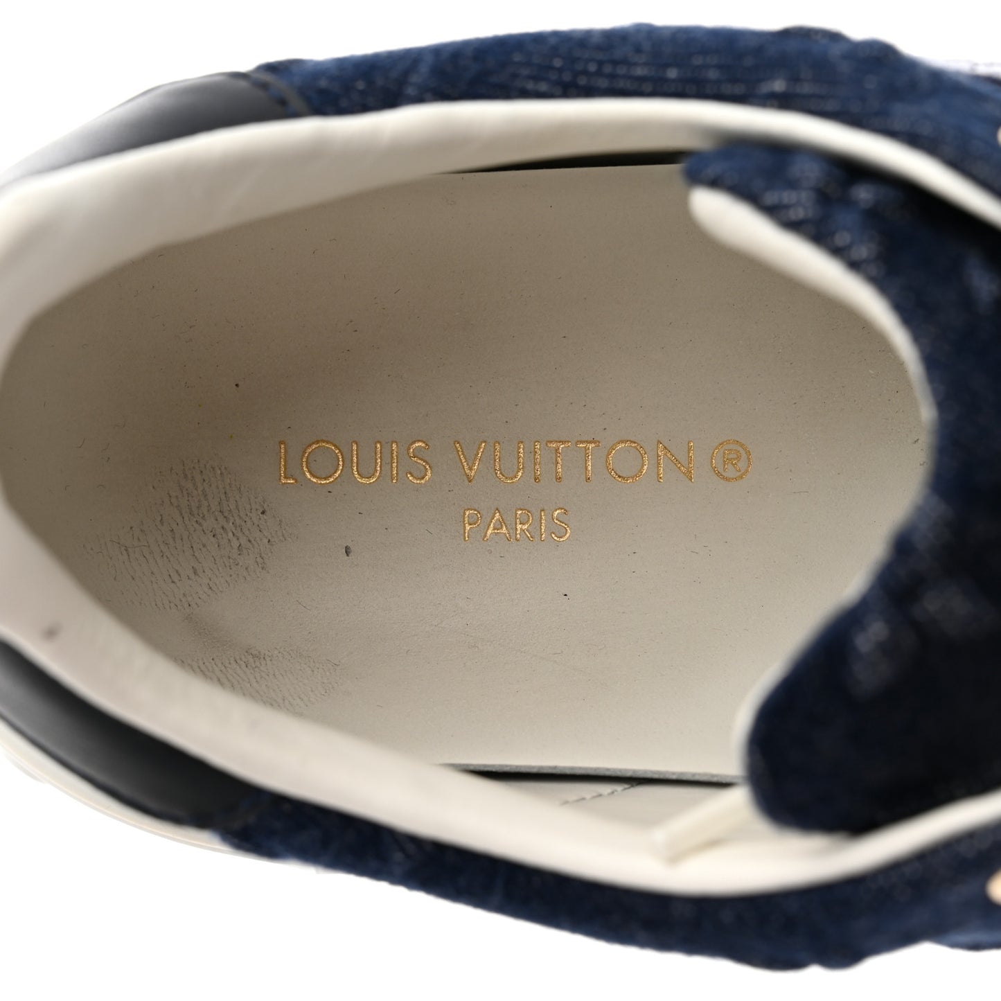 Denim Monogram Debossed Time Out Sneakers 39 Blue