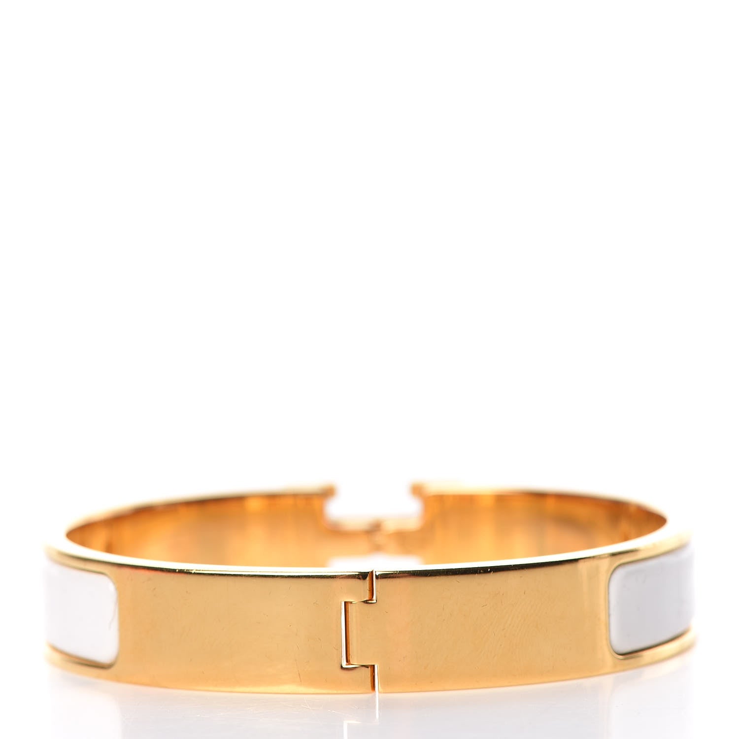 Hermes Enamel Narrow Clic Clac H Bracelet GM White 3 of 6